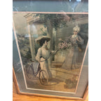 Early 1900s Columbia Bicycles Pope Mfg Co. Advertising Framed Litho SIgn Poster