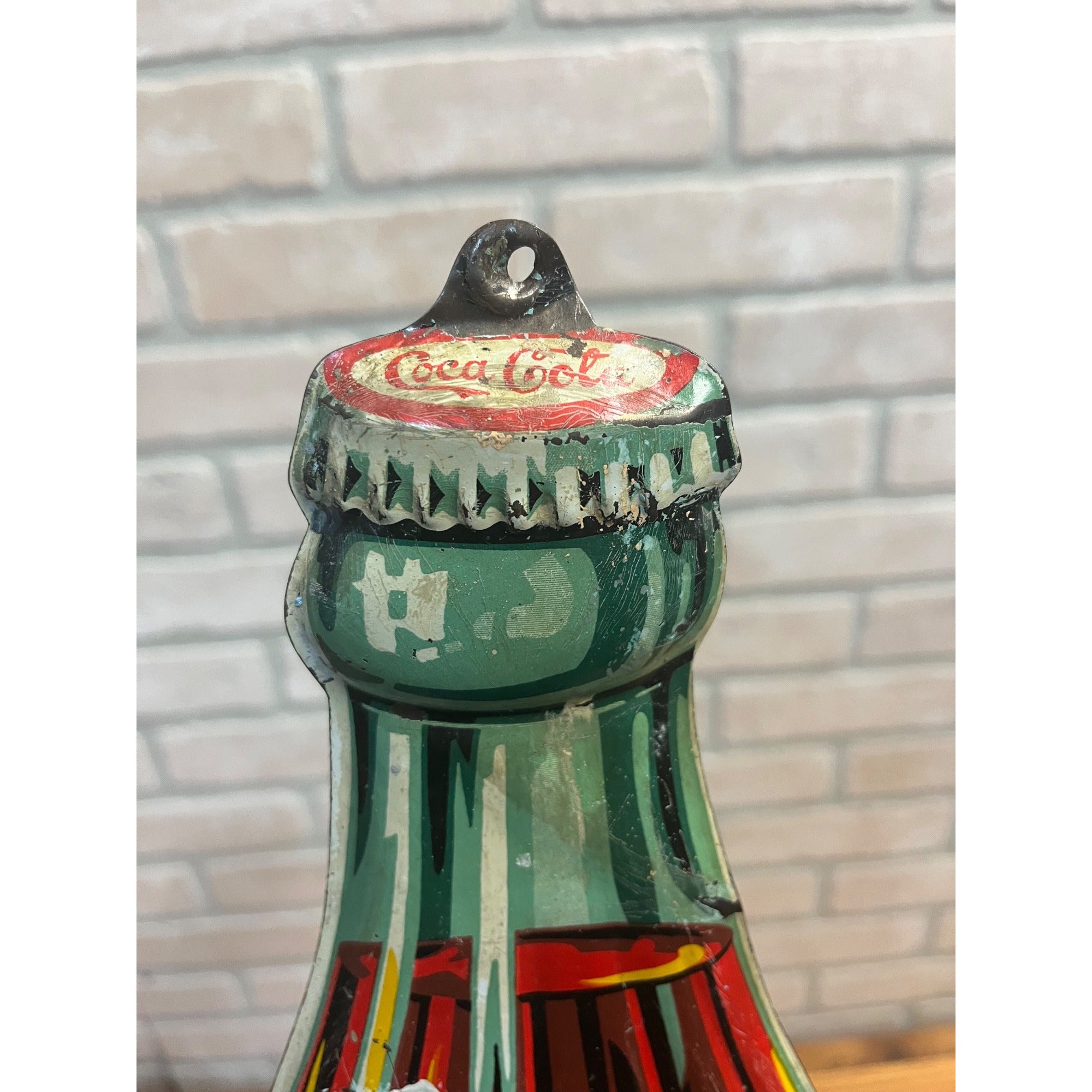 Vintage 1923 Coca-Cola Christmas Bottle Therm Tin Advertising Sign