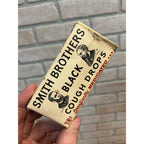 Vintage 1920s Smith Brothers Black Cough Drop Box & Contents Apothecary Medicine