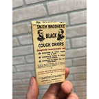Vintage 1920s Smith Brothers Black Cough Drop Box & Contents Apothecary Medicine