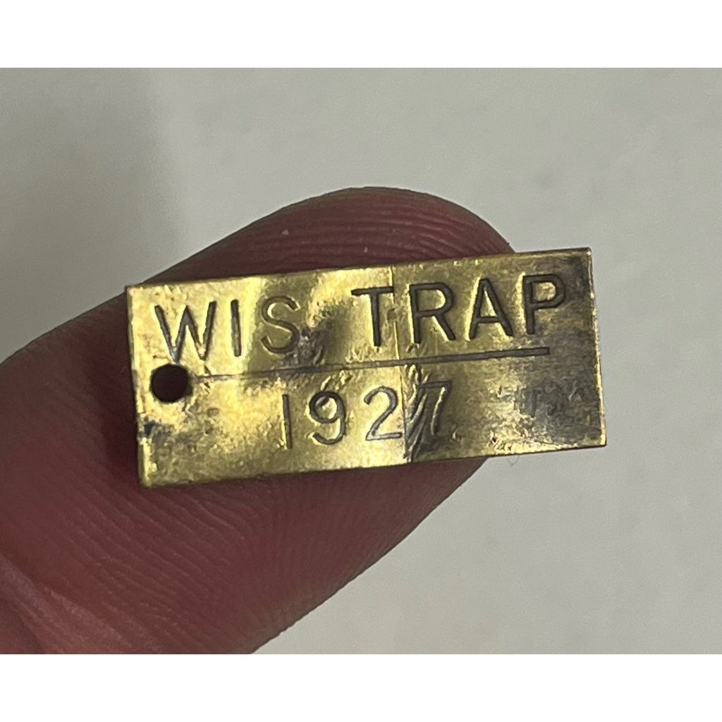 Vintage 1927 Wisconsin Trap Tag Trapping Hunting License