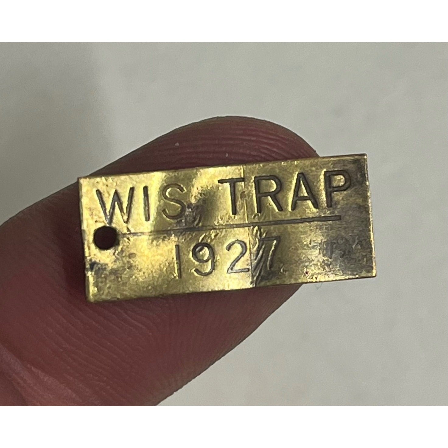 Vintage 1927 Wisconsin Trap Tag Trapping Hunting License