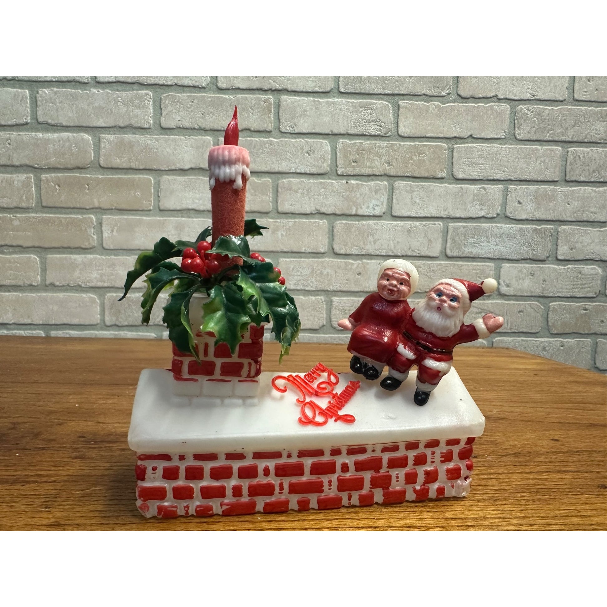 Vintage 1960s Santa & Mkrs Claus Roof Tabletop Blwo Mold Mid-Century Kitschy