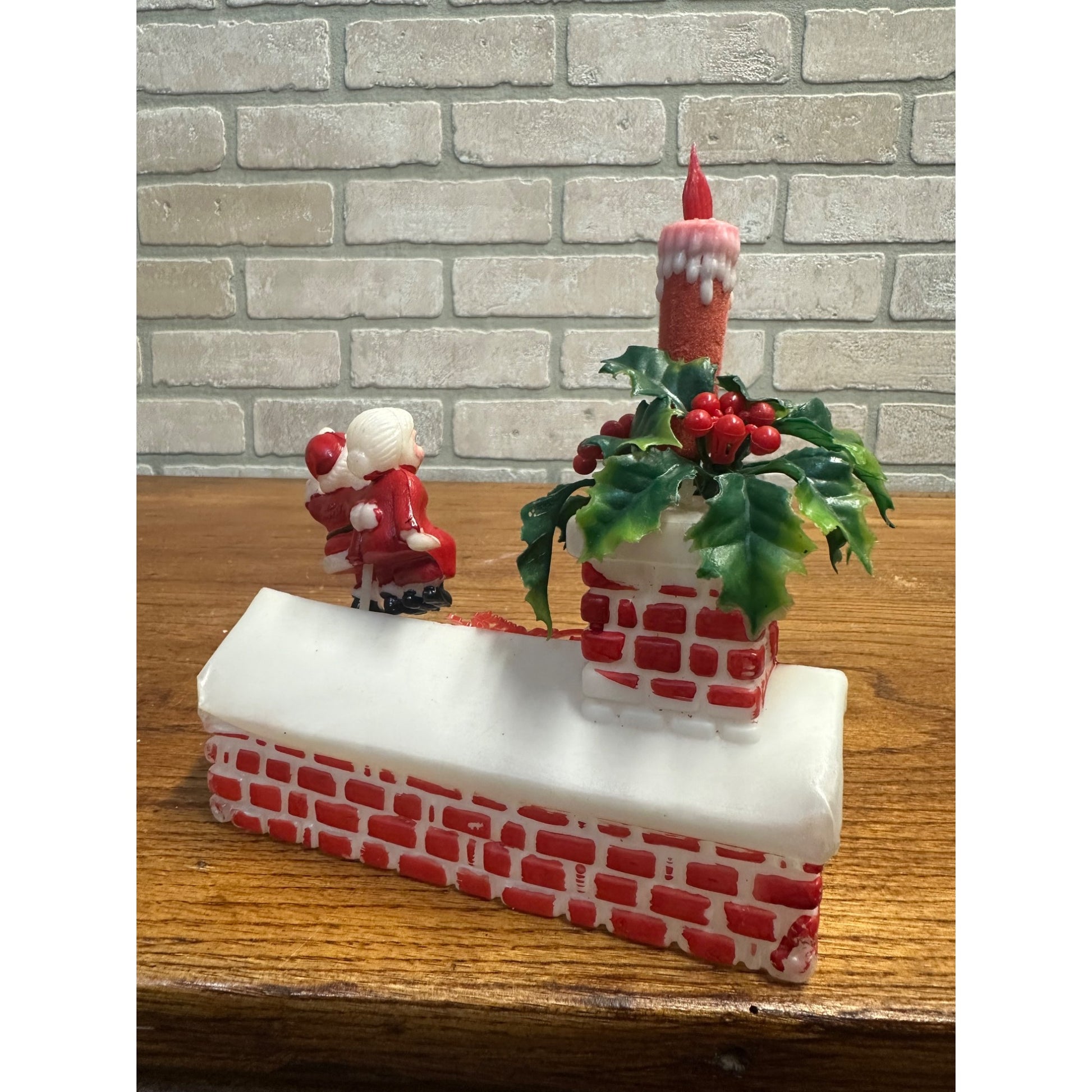 Vintage 1960s Santa & Mkrs Claus Roof Tabletop Blwo Mold Mid-Century Kitschy