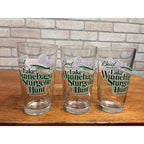 Budweiser Beer Bar Glasses Lot (3) Lake Winnebago Sturgeon Hunt Spearing Fishing