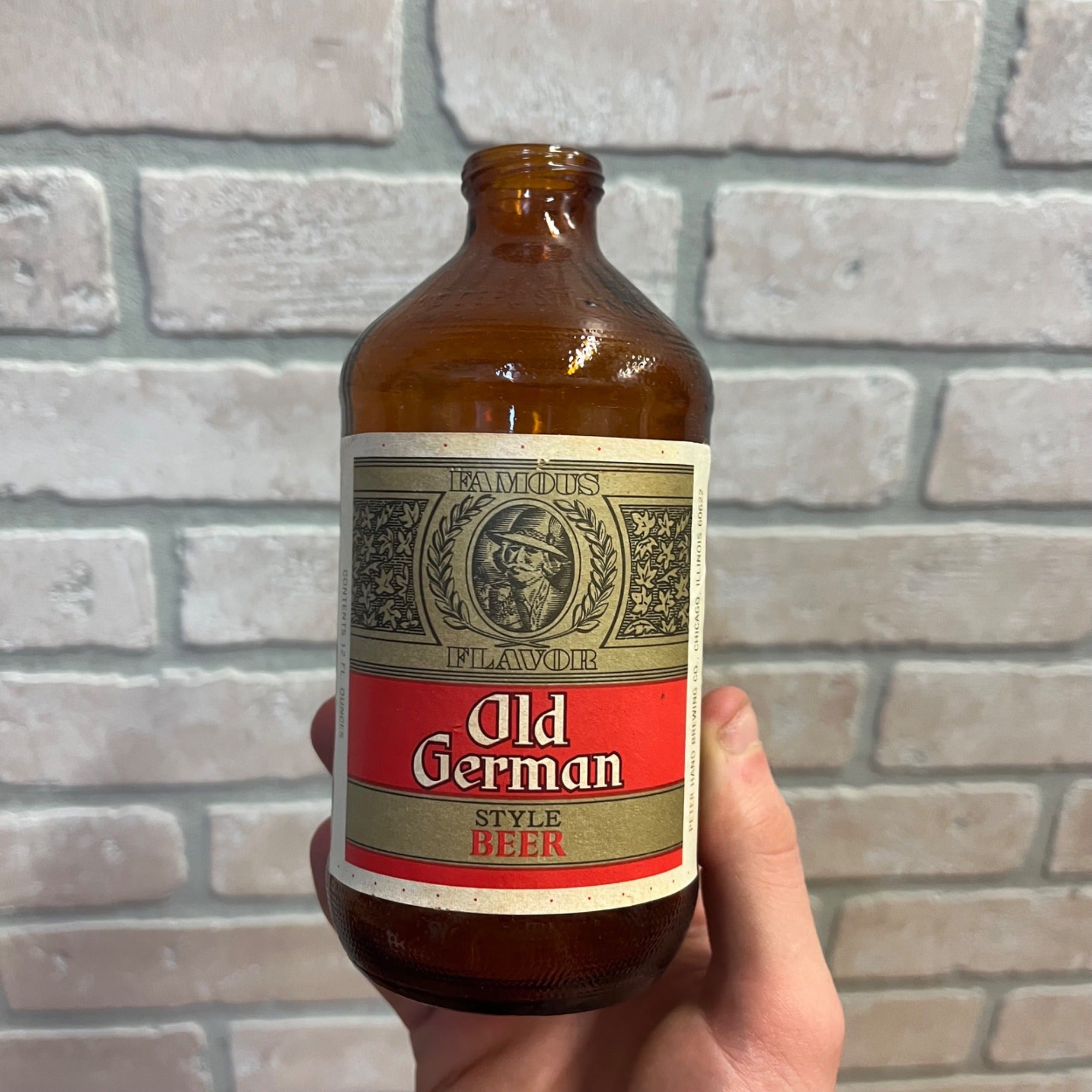 Old German Style Beer (Peter Hand Brewing) Brown Bottle Chicago IL Stubby