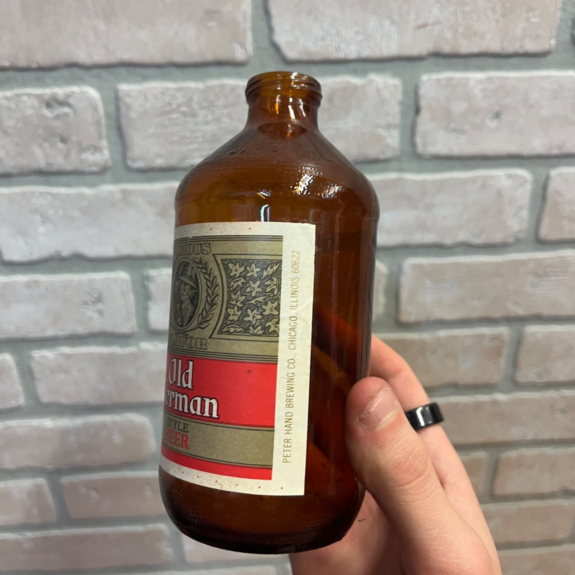 Old German Style Beer (Peter Hand Brewing) Brown Bottle Chicago IL Stubby