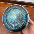 VTG Indiana Glass Princess Iridescent Blue Carnival Glass Candy Dish W/ Lid