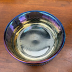 VTG Indiana Glass Princess Iridescent Blue Carnival Glass Candy Dish W/ Lid
