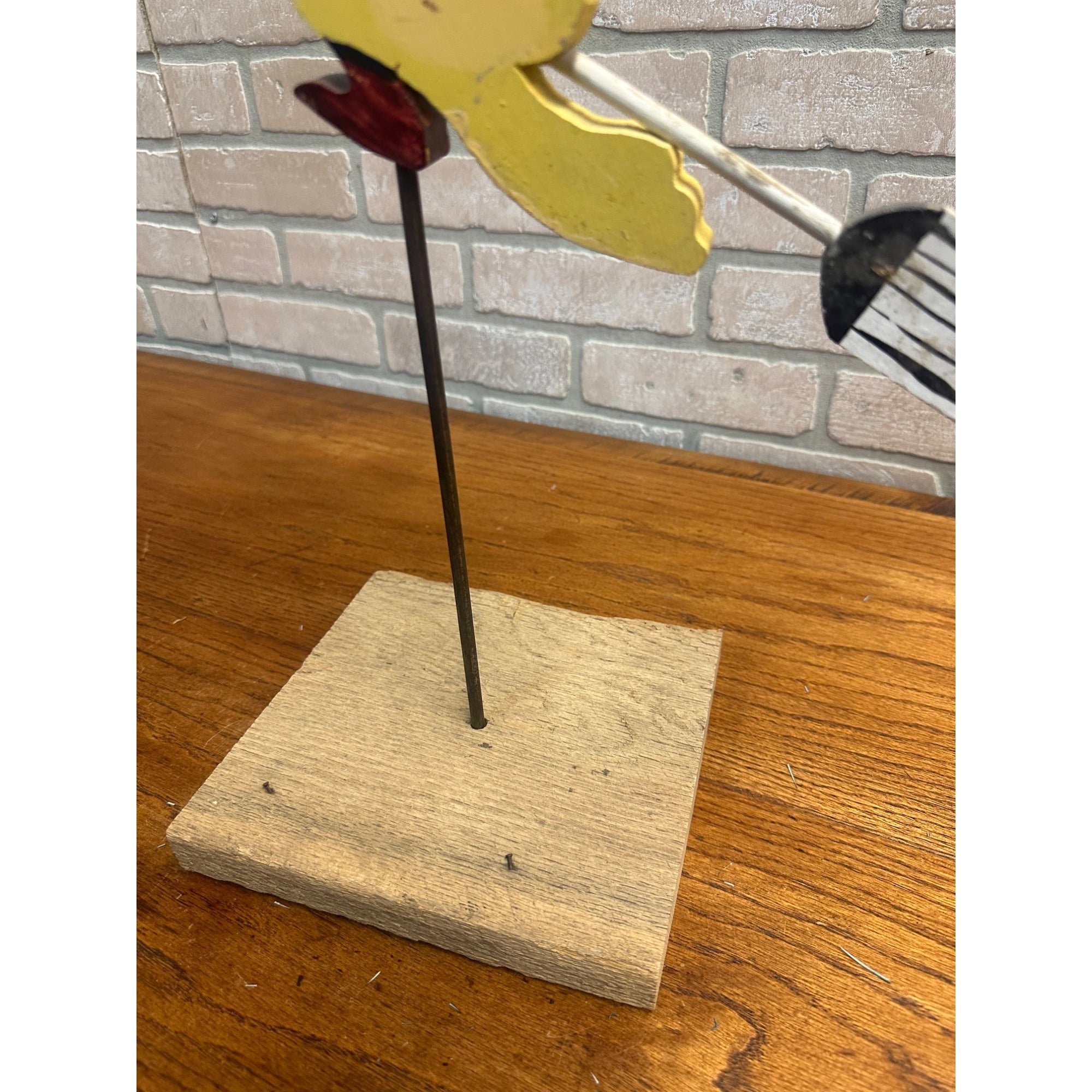 Original Vintage Halloween Flying Witch Fence Wooden Whirligig Folk Art