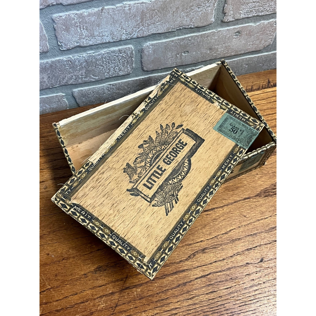 Vintage Little George Washington Wooden Cigar Box Advertising Wisconsin