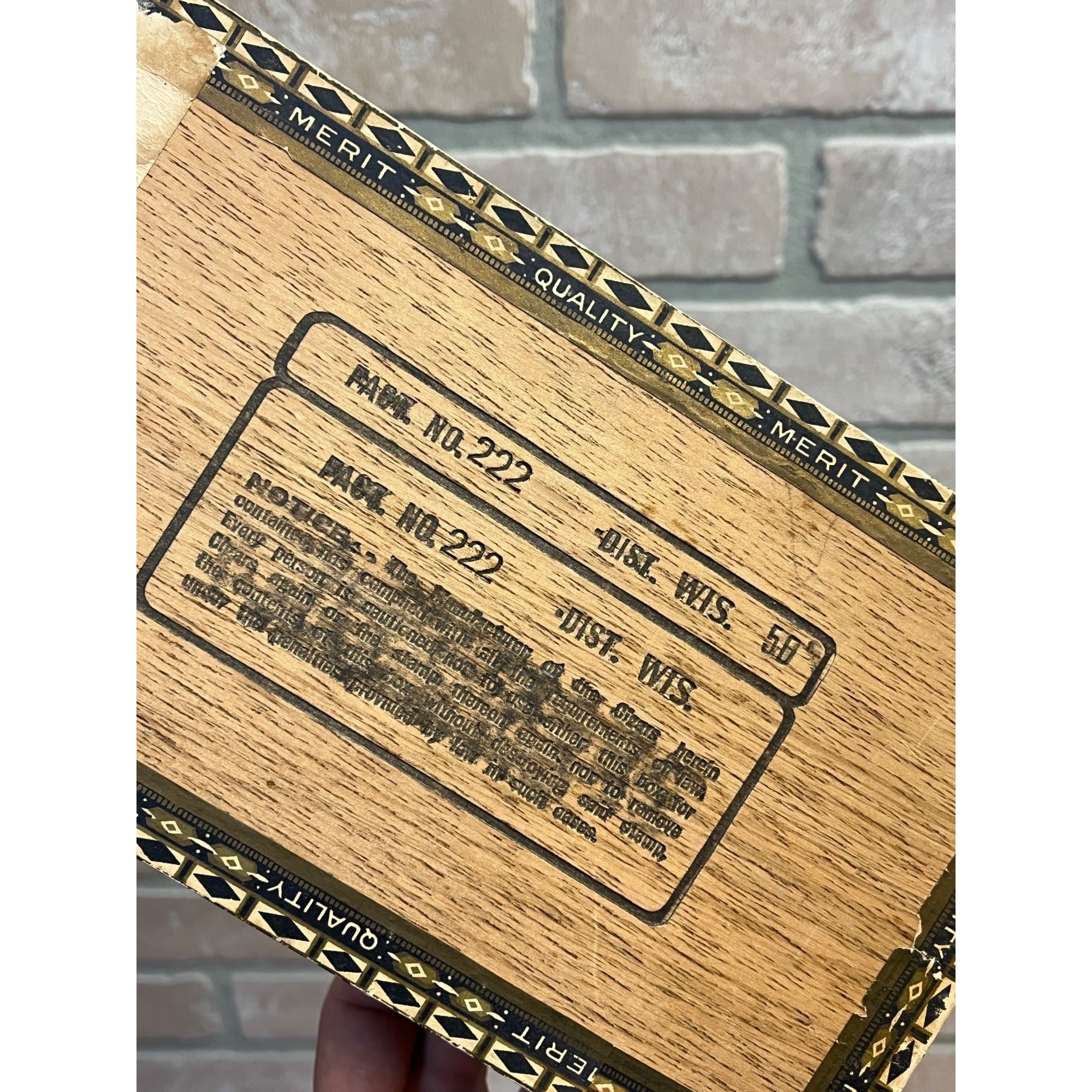 Vintage Little George Washington Wooden Cigar Box Advertising Wisconsin