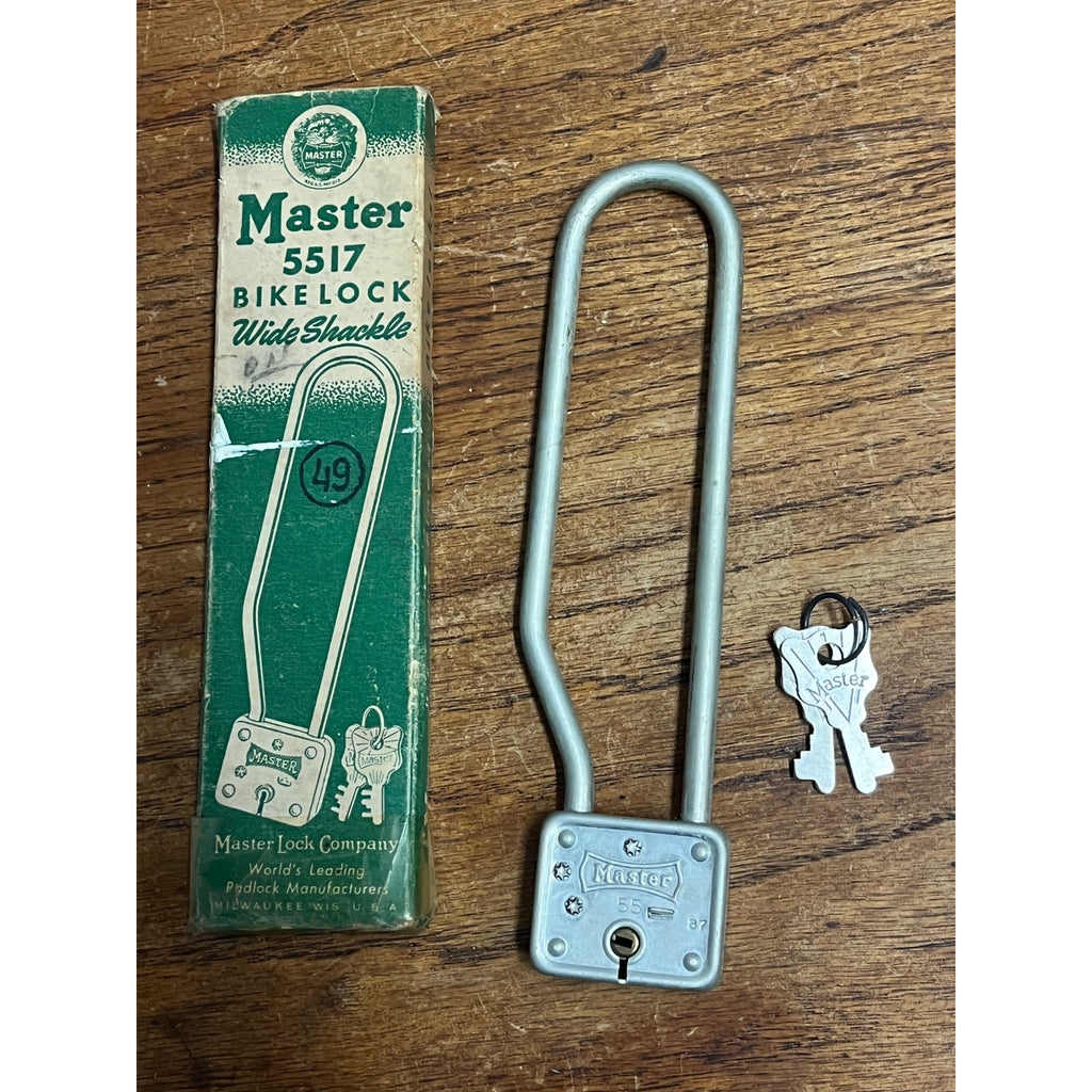 Vintage NOS Master 5517 Wide Shackle Bike Lock w/ Original Box Masterlock Co