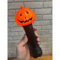 Vintage Halloween Plastic Blow Mold 9.5” Jack o' Lantern JOL Blinking Flashlight