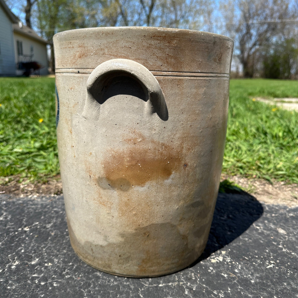 4 Gall Milwaukee Stoneware Co Wisconsin Ornately Decorated Cobalt Crock Churn