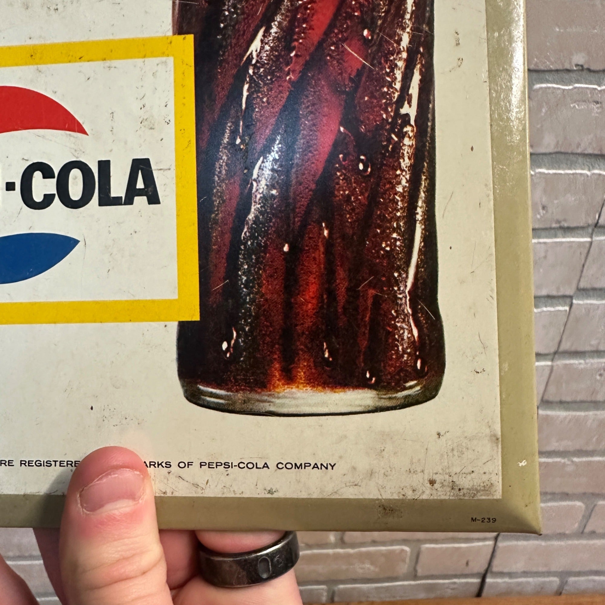 Vintage Say Pepsi Please TOC Tin Over Cardboard Soda Pop Sign