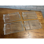 Vintage Hazel Atlas "Snack, Sip & Smoke" Glass Lunch Snack Tidbit Trays Set (4)