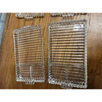 Vintage Hazel Atlas "Snack, Sip & Smoke" Glass Lunch Snack Tidbit Trays Set (4)