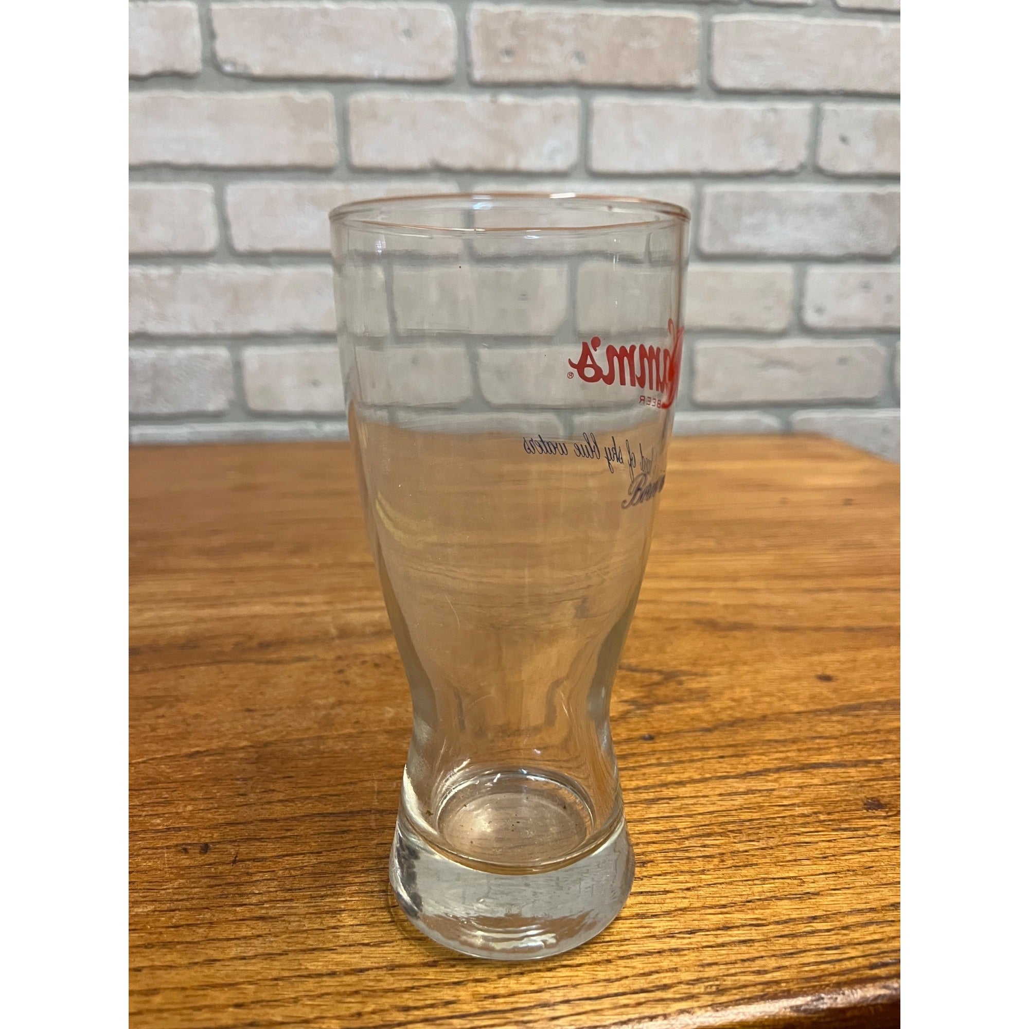Vintage Hamm’s Beer Pilsner Glass 6” Tall Barware Land of Sky Blue Waters
