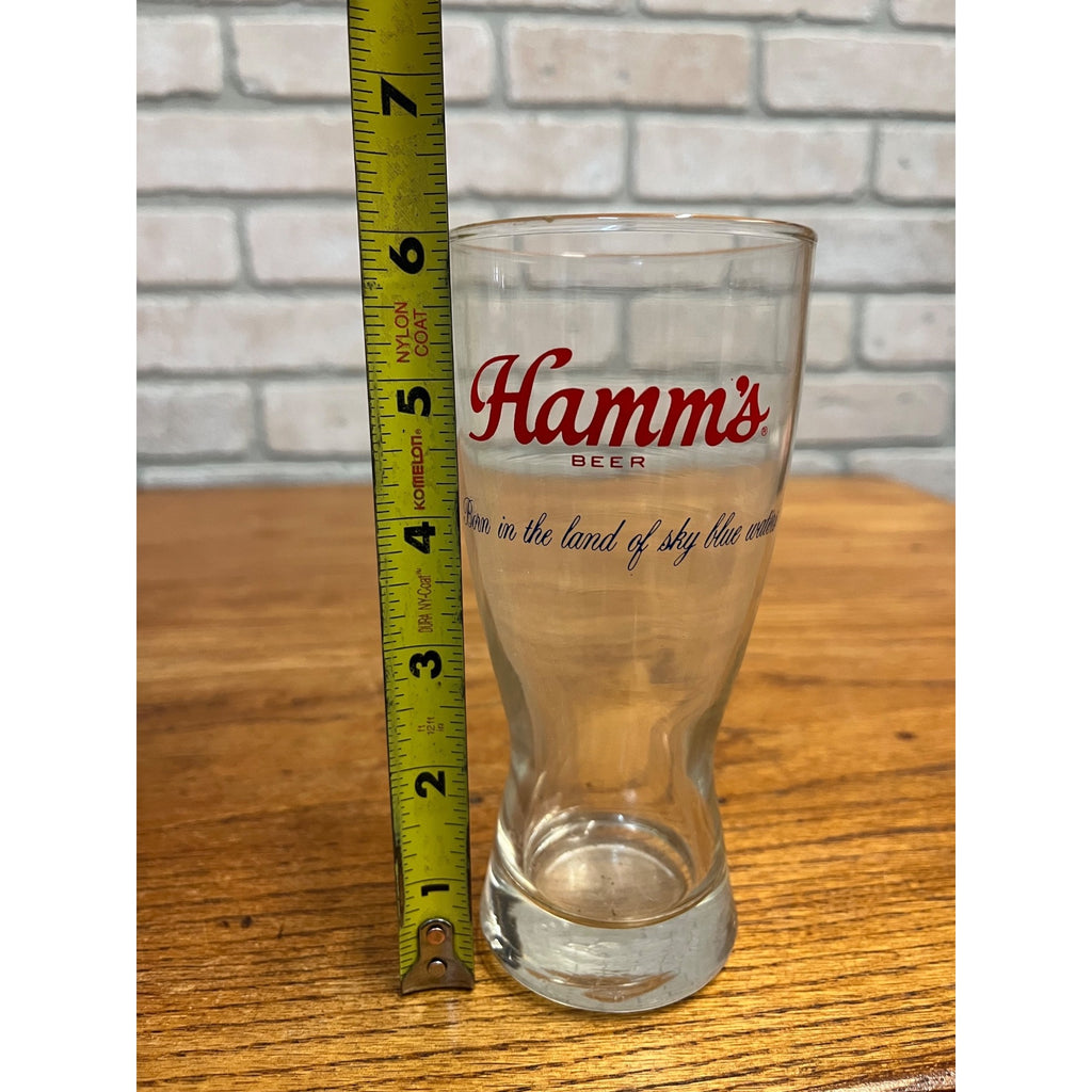 Vintage Hamm’s Beer Pilsner Glass 6” Tall Barware Land of Sky Blue Waters