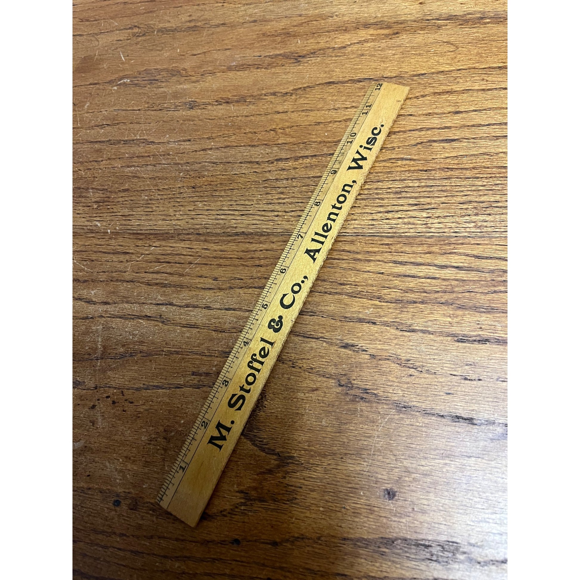 Vintage Poll Parrot Children's Shoes Wooden Advertising Ruler Allenton Wisconsin