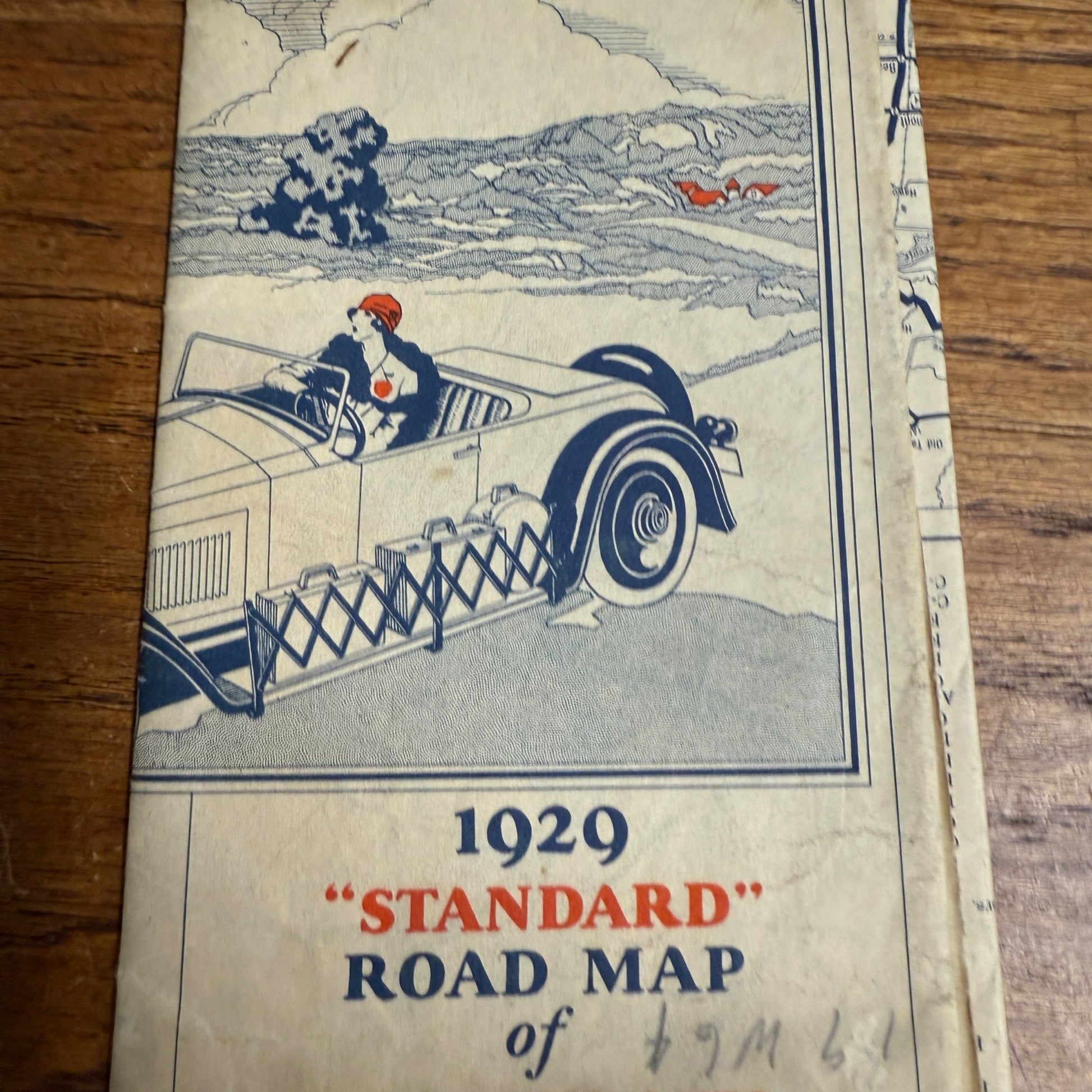 VINTAGE 1929 STANDARD OIL ROAD MAP OF NEW JERSEY