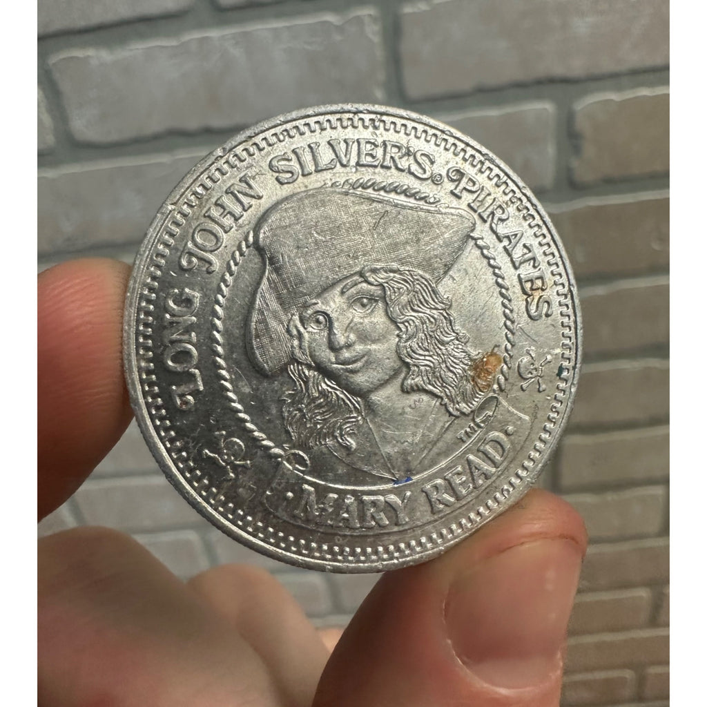Vintage 1976 Long John Silvers Pirate Dubloon Coin Token Mary Read
