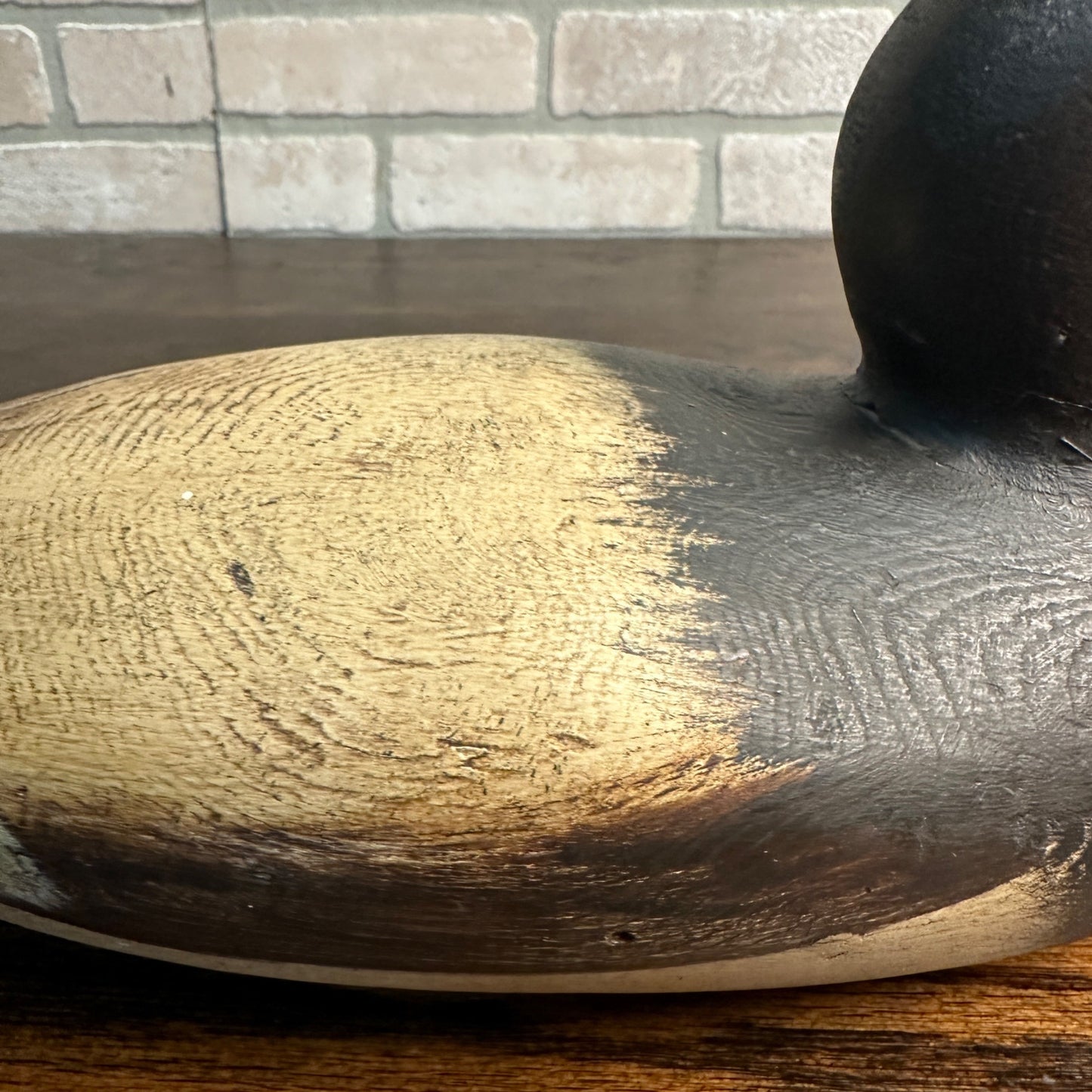 1880s Bluebill Dodge Duck Wooden Decoy Restored Repainted