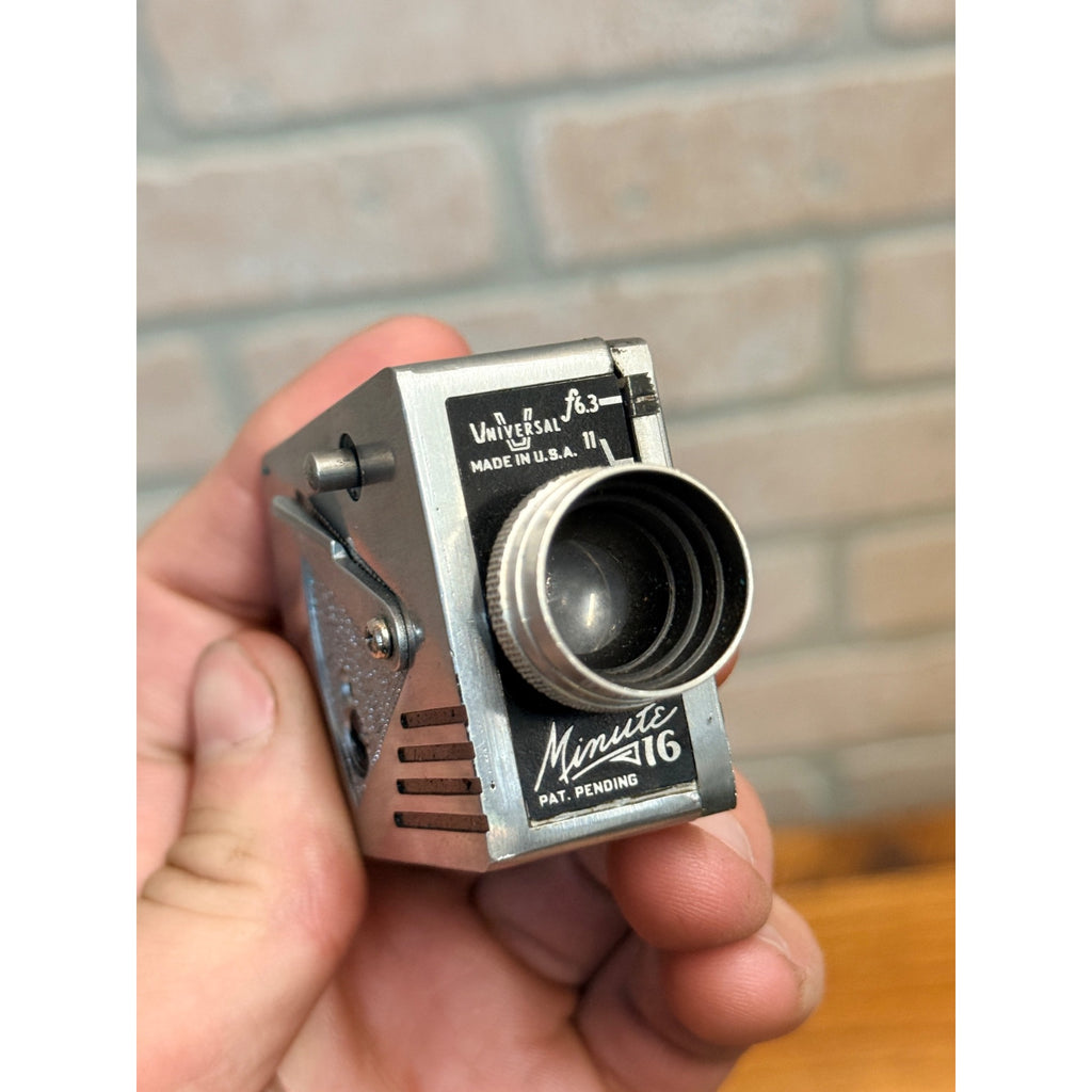 Vintage Universal Minute 16MM Subminiature Camera 1940s Leather Carrying Case New York, USA