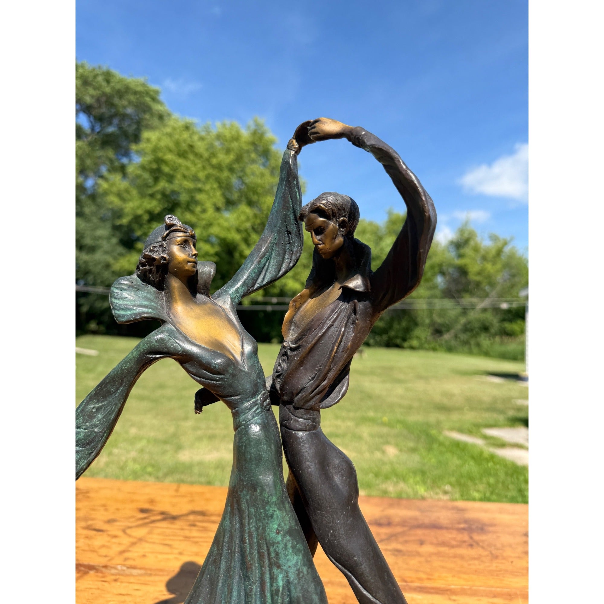 Vintage Louis Icart Bronze/Marble "The Tango" Art Statue Sculpture