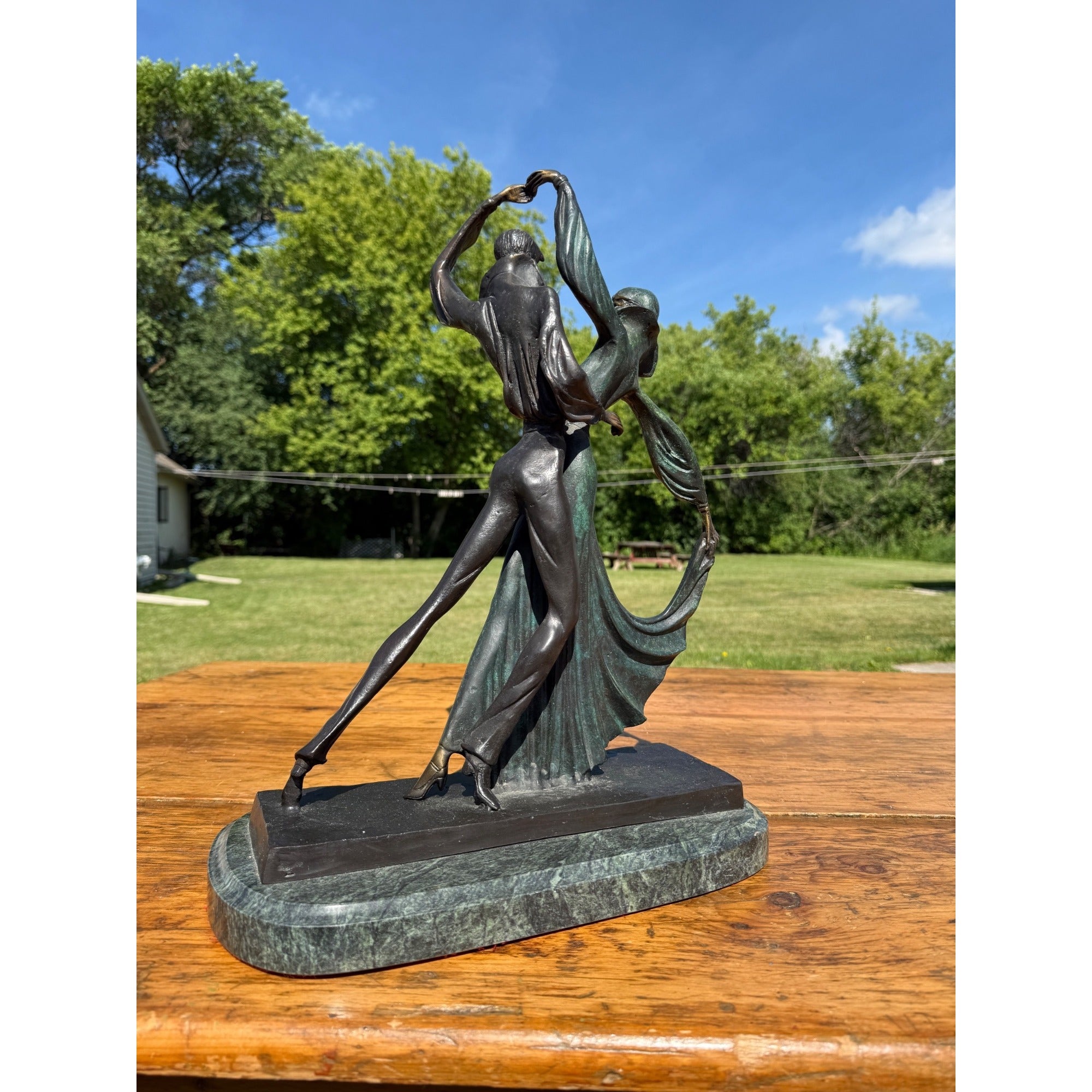 Vintage Louis Icart Bronze/Marble "The Tango" Art Statue Sculpture