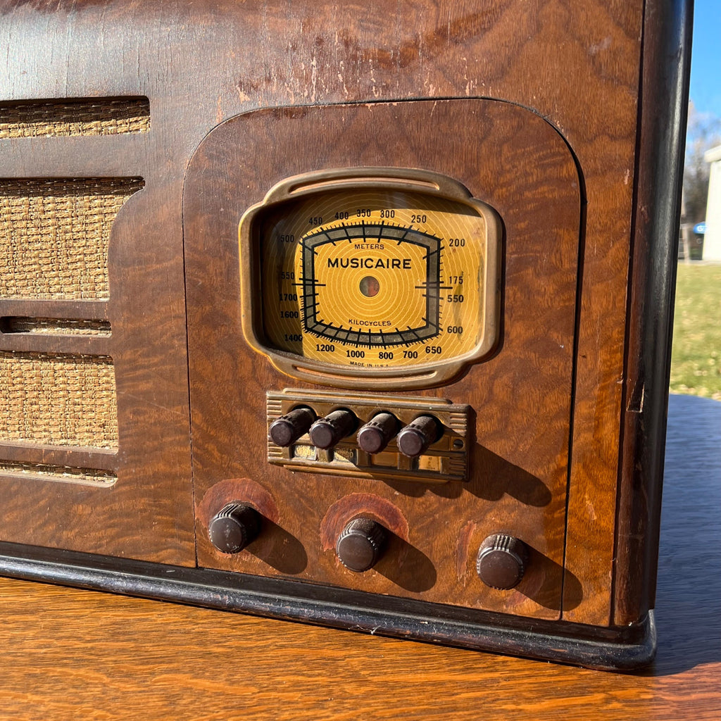 Vintage Art Deco 1940s Musicaire Table Radio Bluetooth Converted Music Player