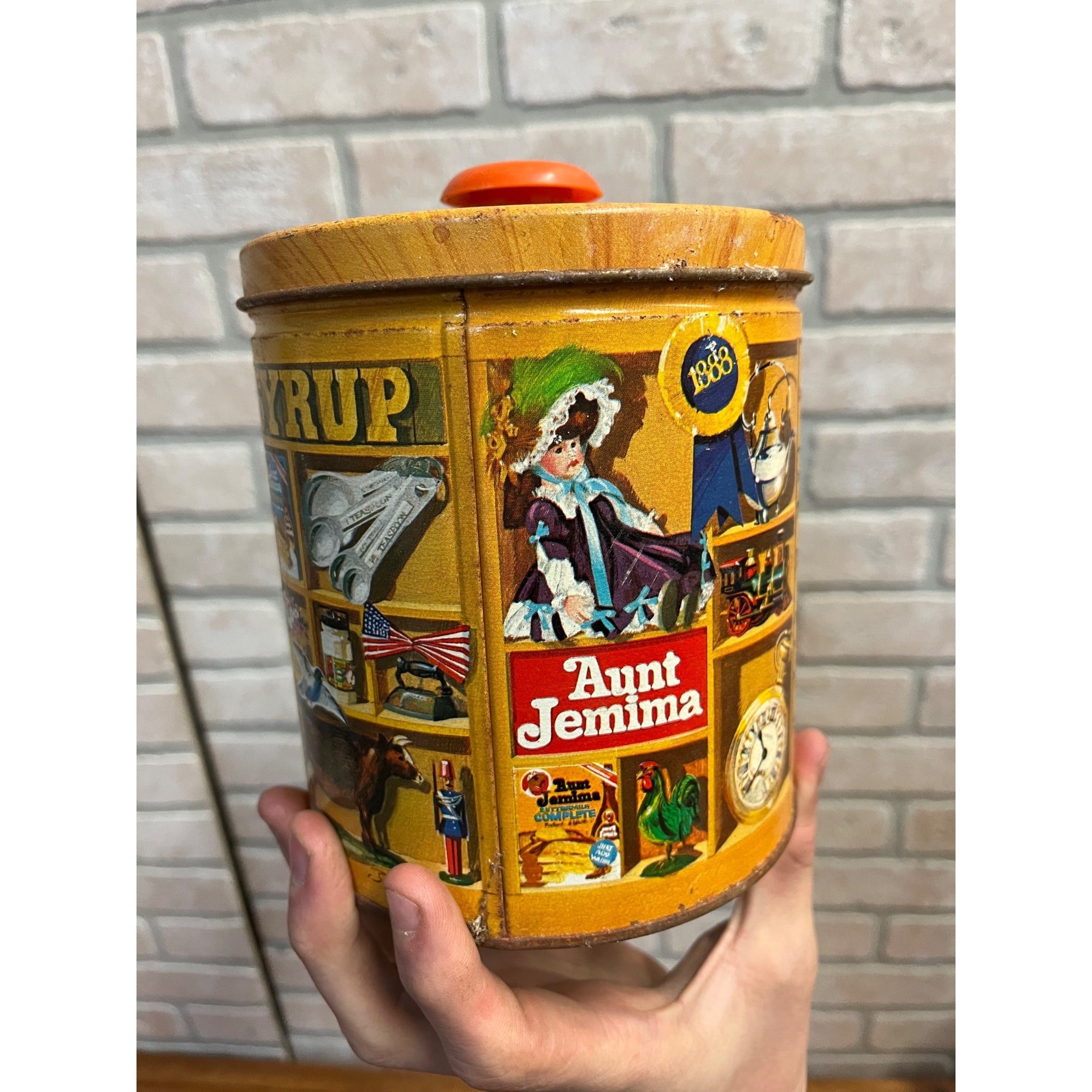 1983 Aunt Jemima Pancake Syrup Tin Americana Kitchen Decor