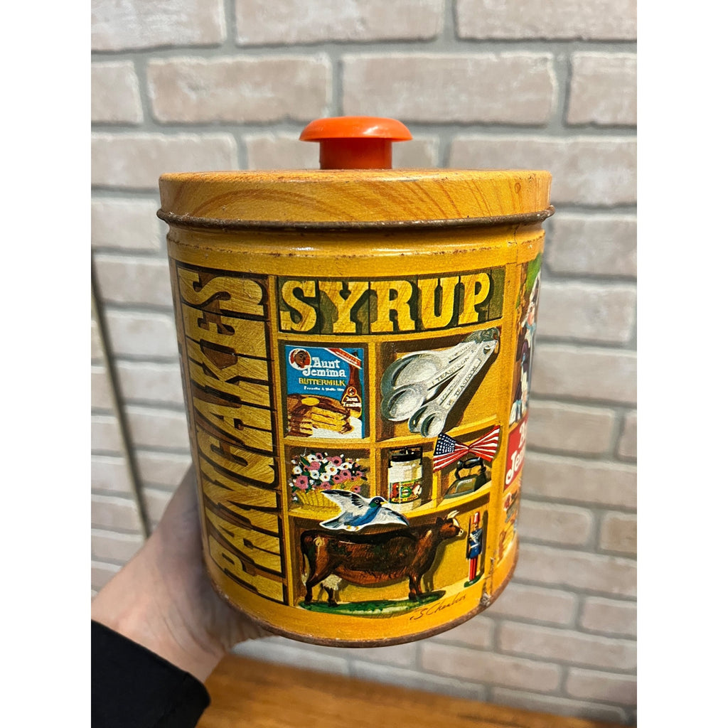 1983 Aunt Jemima Pancake Syrup Tin Americana Kitchen Decor