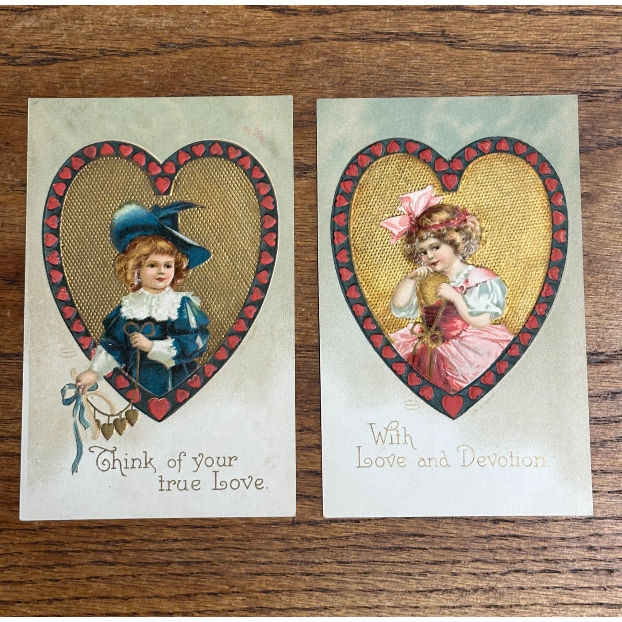 Vintage Ellen Clapsaddle Artist Signed Postcards (2) Valentines Day Series #942