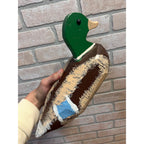 Vintage Wooden Duck Decoys Hand Carved & Painted Folky Mallard Hen Pair