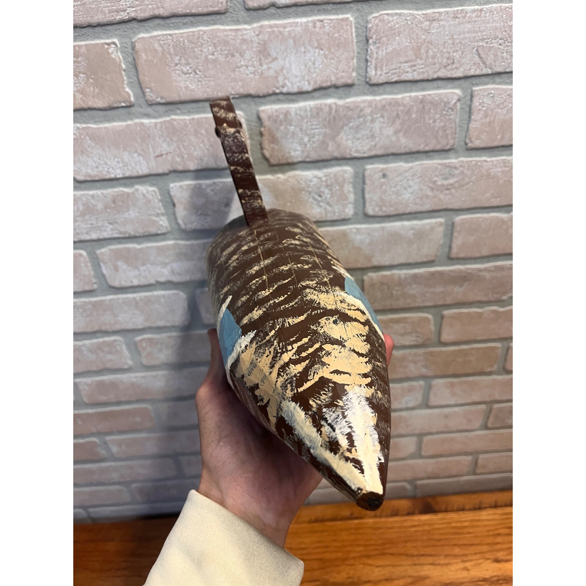 Vintage Wooden Duck Decoys Hand Carved & Painted Folky Mallard Hen Pair