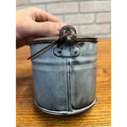 Antique Primitive Gray Enamel Graniteware Lidded Berry Bucket / Berry Pail / Farmhouse Decor/ Miniature