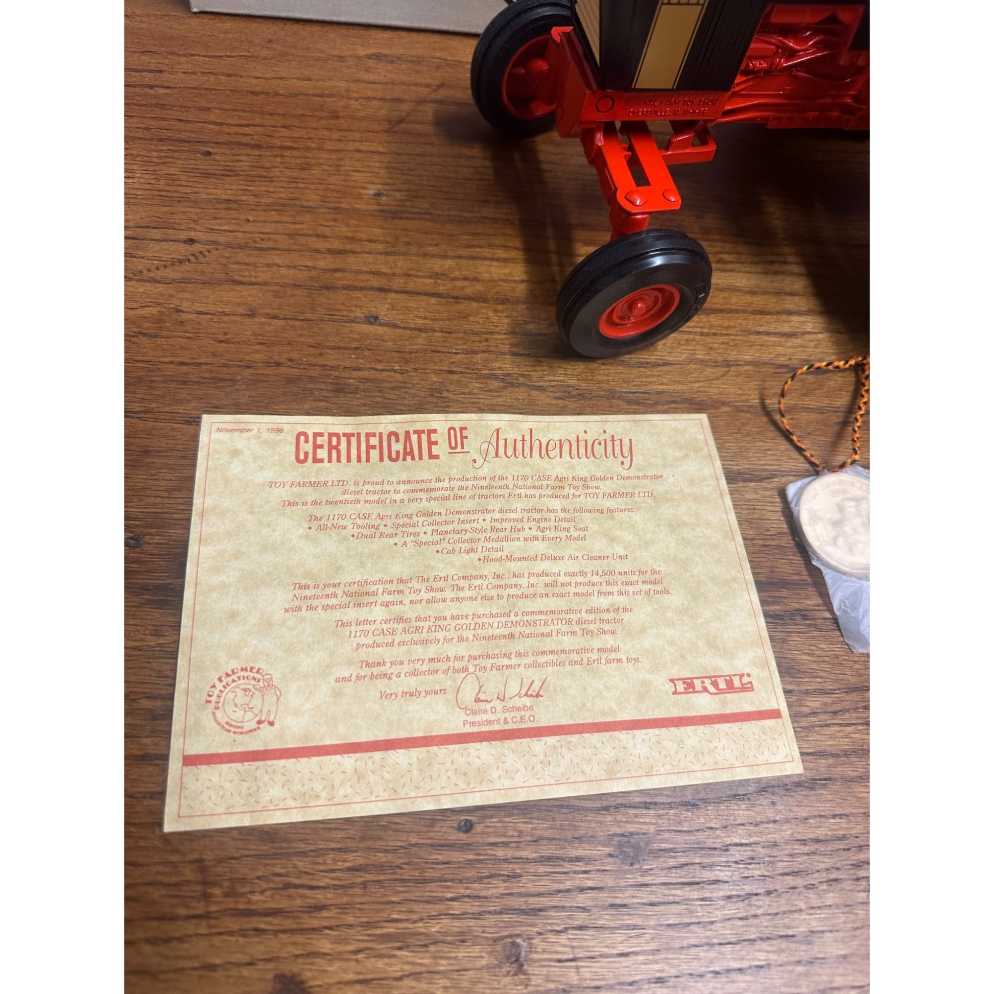 1/16 Case Agri King 1170 Demonstrator Tractor, Toy Farmer Show Edition