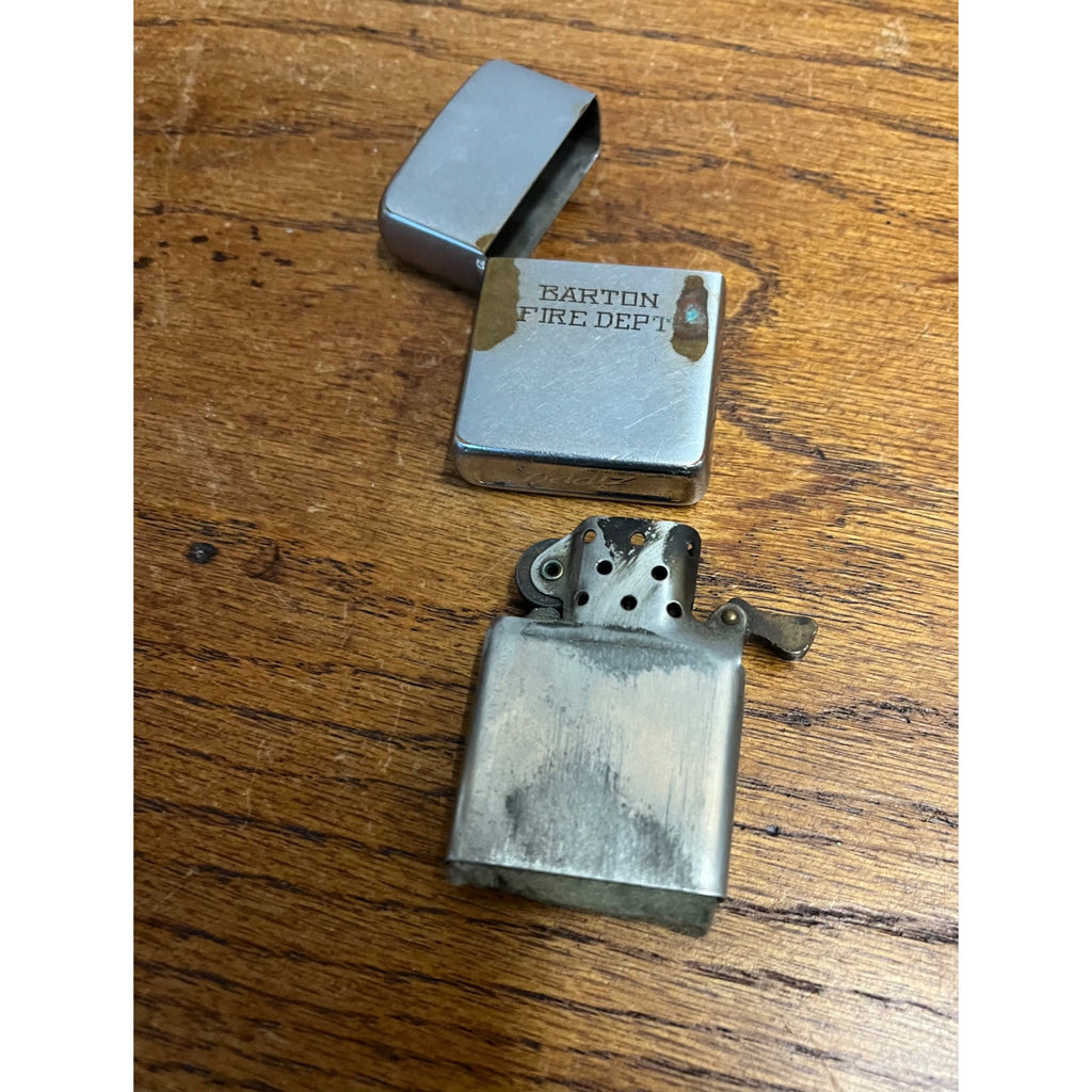 Vintage Barton Wisconsin Fire Department ZIPPO Lighter 1957