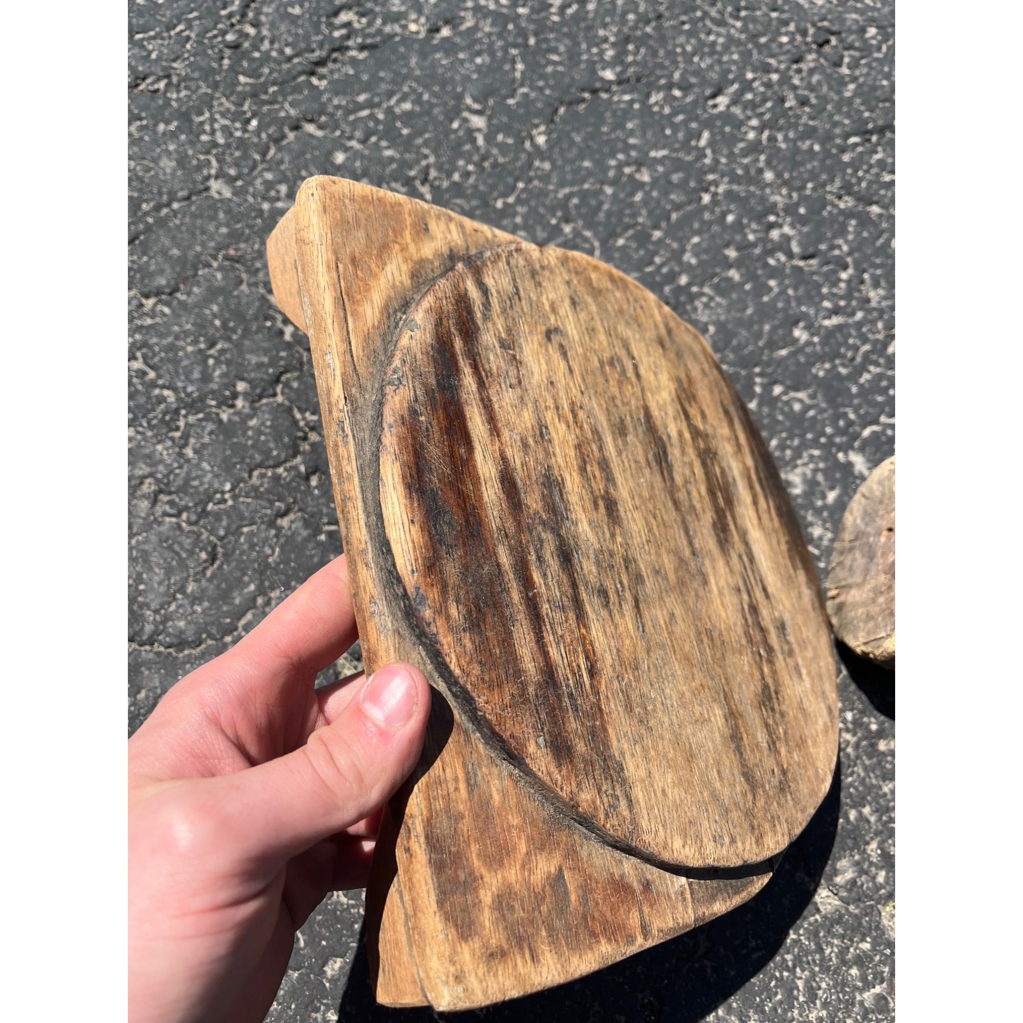 Antique Primitive 1800s Wooden Butcher Block Cutting Board w/ Wood Mallet OOAK