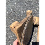 Antique Primitive 1800s Wooden Butcher Block Cutting Board w/ Wood Mallet OOAK