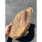 Antique Primitive 1800s Wooden Butcher Block Cutting Board w/ Wood Mallet OOAK