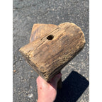 Antique Primitive 1800s Wooden Butcher Block Cutting Board w/ Wood Mallet OOAK