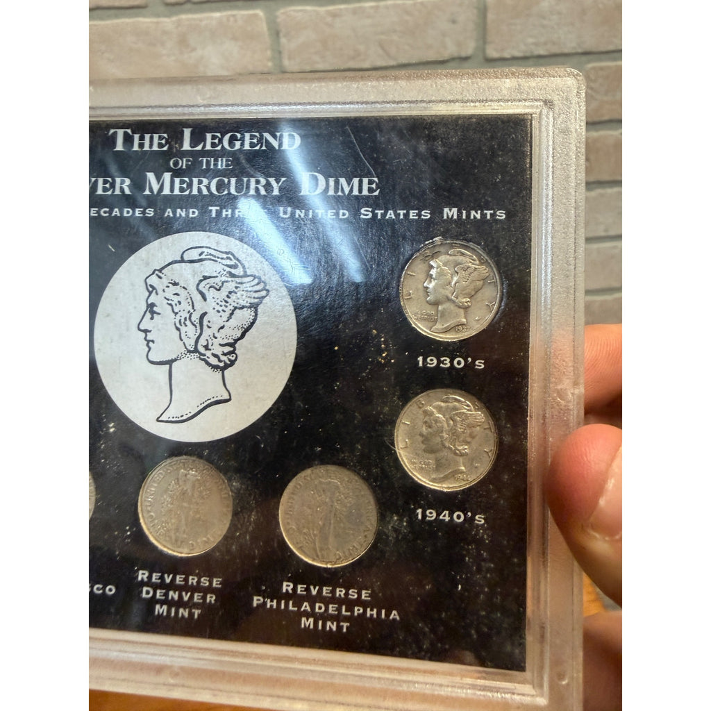 The Legend of the Silver Mercury Dime Display Set 90% Silver Coins