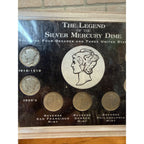 The Legend of the Silver Mercury Dime Display Set 90% Silver Coins