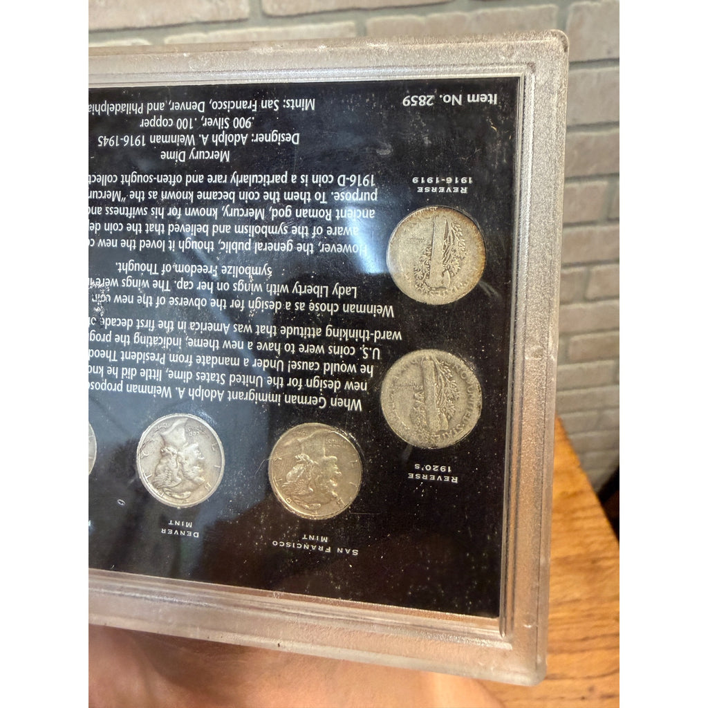 The Legend of the Silver Mercury Dime Display Set 90% Silver Coins
