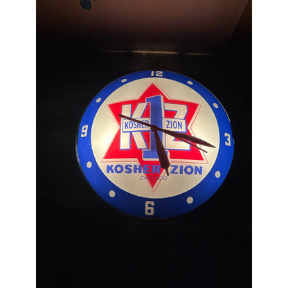 RARE Vintage 1950s Kosher Zion Meat Products Lighted Advertising Wall Clock