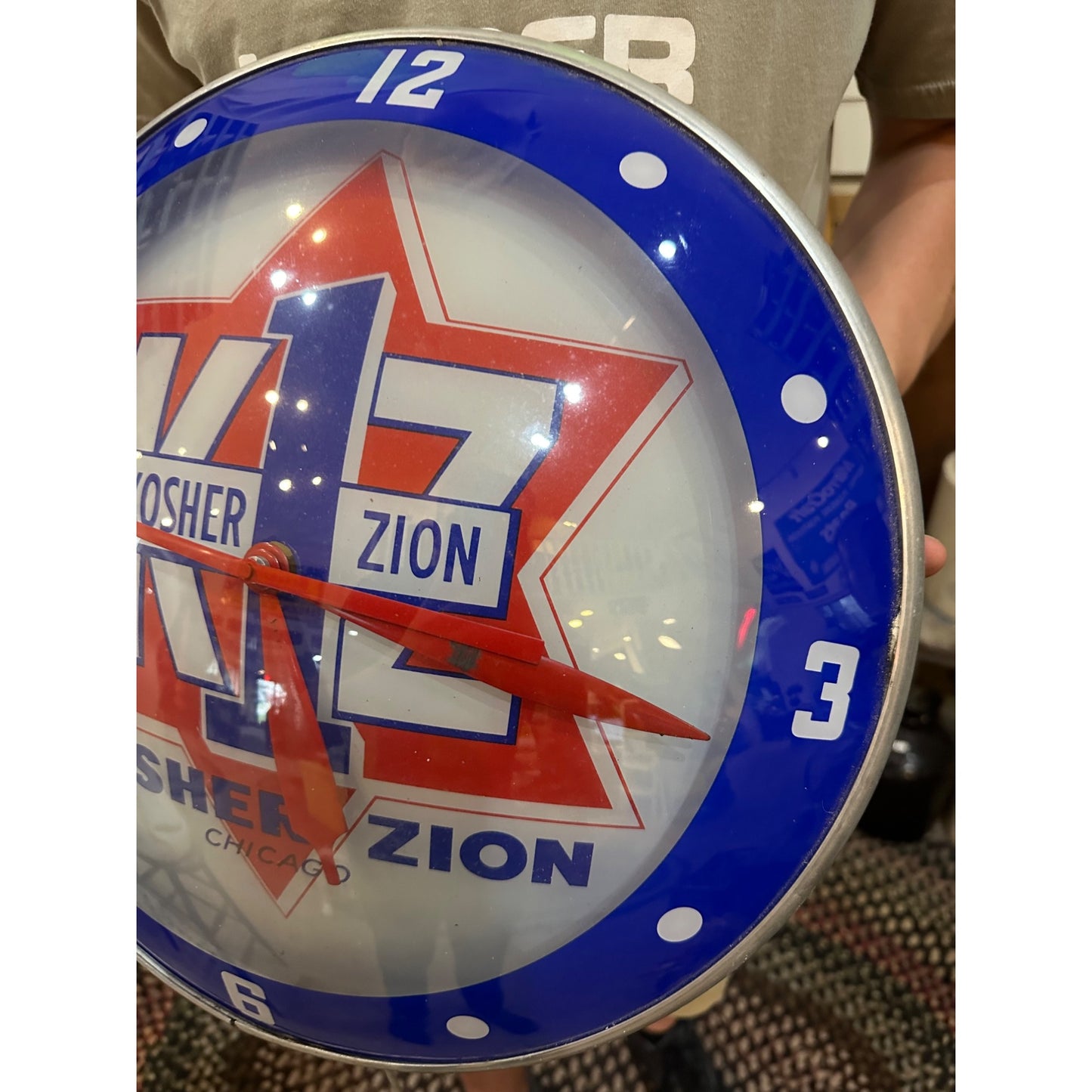 RARE Vintage 1950s Kosher Zion Meat Products Lighted Advertising Wall Clock