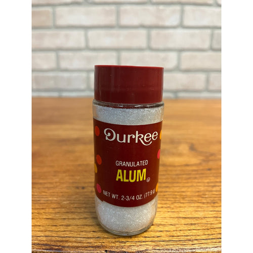 Retro Vintage 1970s Durkee Granulated Alum Glass Spice Jar FULL